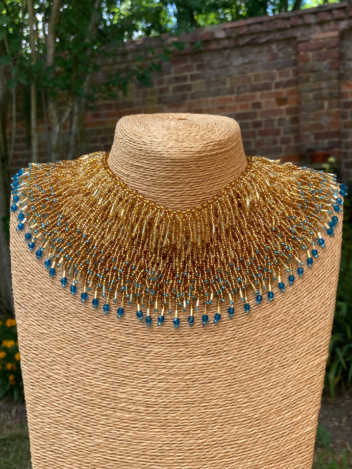 Blue tipped Gold regal collar